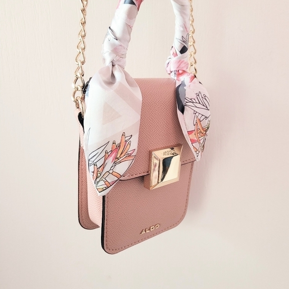 ALDO Crossbody with Twilly matching Pink - Picture 3 of 6